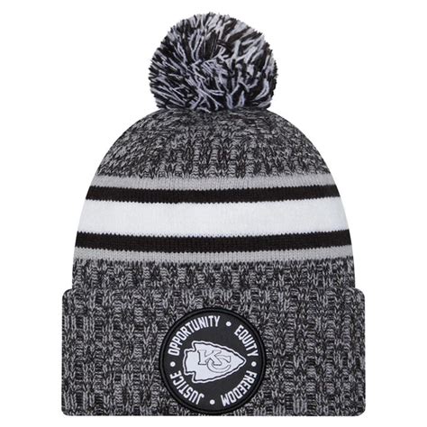 Mens New Era Black Kansas City Chiefs Inspire Change Cuffed Knit Hat