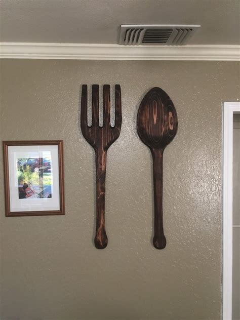 Large Wooden Spoon And Fork Wall Decor At Lara Bunton Blog