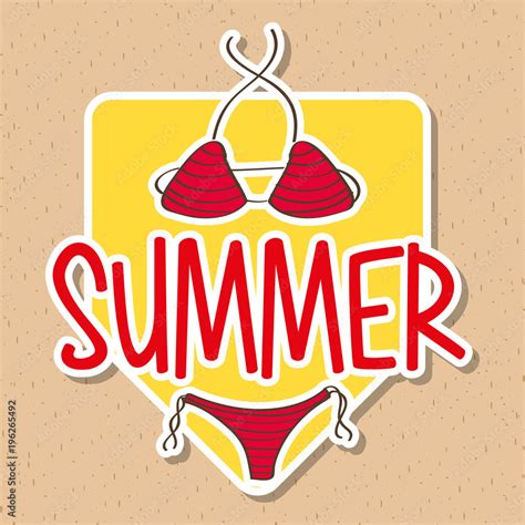 Seasonal Weather Summer Swimsuit Bikini Female Vector Illustration Stock Vector Adobe Stock
