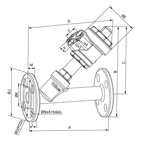 Angle Seat Valve With Plastic Actuator Operated Ncnodouble Acting