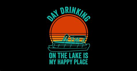 Pontoon Boat Party Funny Day Drinking Vintage Pontoon Boat Sticker