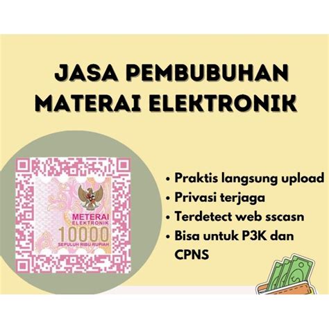 Jual Pembubuhan Materai Elektronik Bisa Untuk Pendaftaran Pppk Cpns