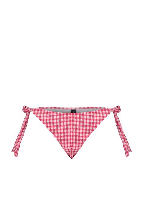 Trendyolmilla Kırmızı Pötikareli Dokulu Bağlamalı Normal Paça Bikini Altı TBESS BA Fiyatı