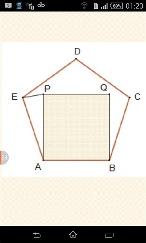 Na figura a seguir vemos um pentágono regular ABCDE e um quadrado ABQP