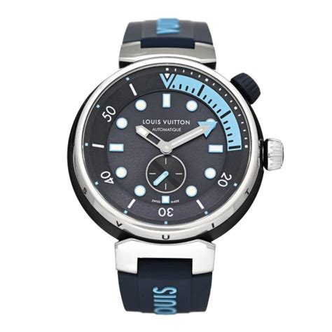 Louis Vuitton Stainless Steel Rubber 44mm Tambour Street Diver