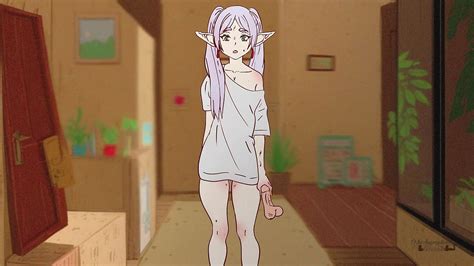 A Large Puddle Of Sperm Turned Out To Be Too Sticky For The Legs Frieren Hentai Cartoon