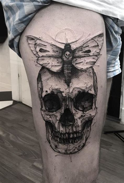 Skull Moth Tattoo Design Nana Manley