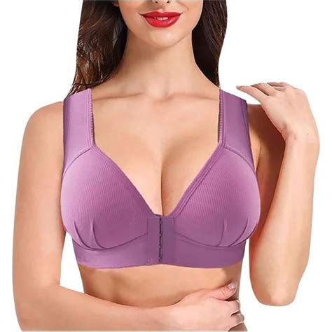 Soutien Gorge Lingerie Sexy Violet Sans Armatures Confort Ultime Taille Plus Size