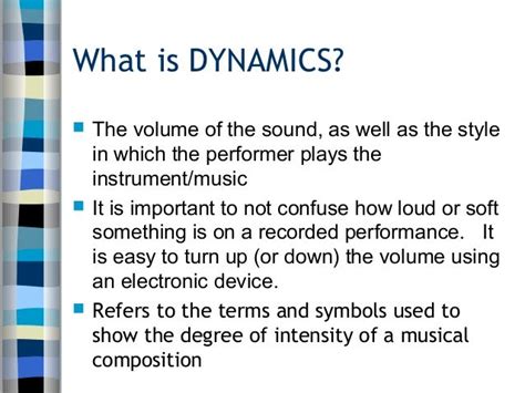 Dynamics And Tempo