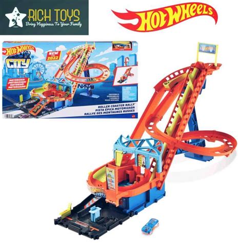 Jual Hot Wheels Track City Motorized Roller Coaster Rally Playset Mainan Lintasan Jalanan Mobil