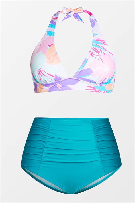 Große Größen Bikini Set mit Neckholder und High waist Cupshe Deutschland