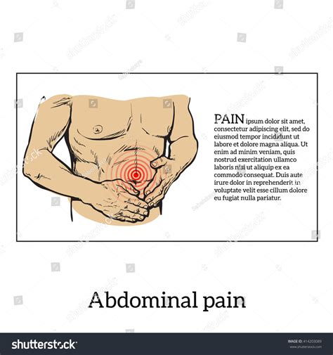 Naked Belly Men Concept Abdominal Pain Stock Vector Royalty Free Shutterstock