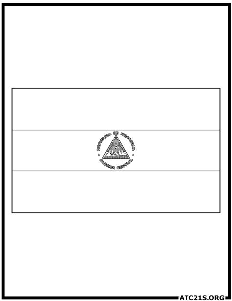 Nicaragua Flag Coloring Page Atc21s