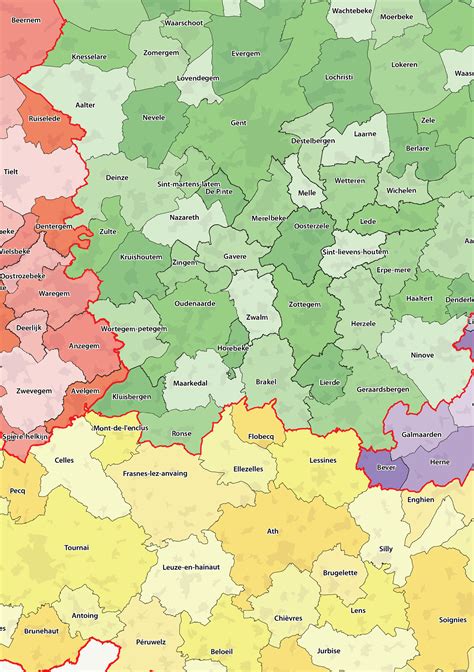 Digitale Gemeentekaart België Gekleurd 372 Kaarten En Atlassennl