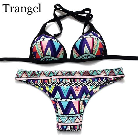 Aliexpress Buy Trangel Women Bikini Set Summer Swimsuit Push Up Bikini Sexy Brazilian