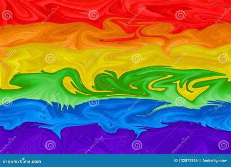 Motion Blurred Picture Of A Gay Rainbow Flag During Pride Parade Concept Of Lgbt Rights Stock