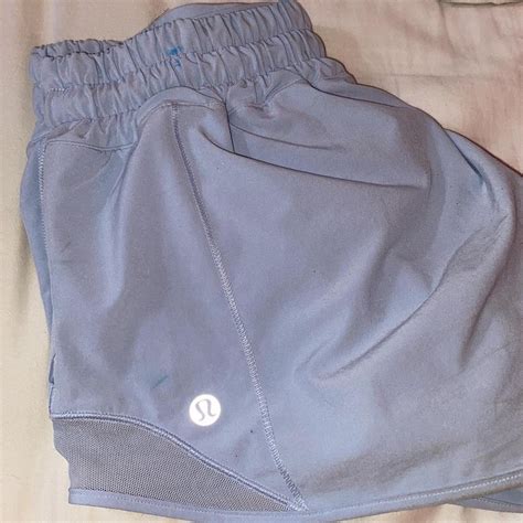 LULULEMON Hotty Hot Shorts In Light Blue Worn Depop