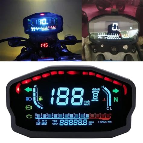 Velocímetro Digital LED LCD Universal para motocicleta odómetro para 2