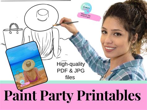 Paint Party Printable Download, DIY Paint Party Sketch, Traceable Outline Art, Learn to Paint ...