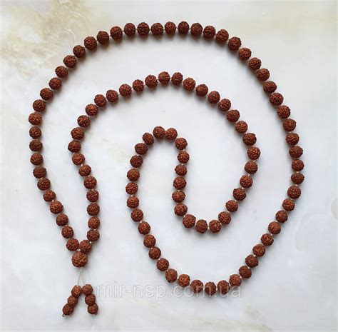 Мала Четки Из Рудракши Неокрашенной 108 Бусин 8 Мм Вес 28г Через Узелок ...