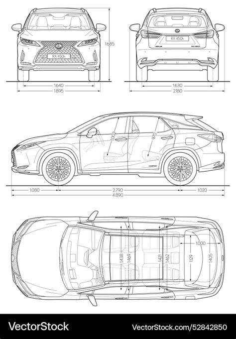 Lexus Rx 450h 2020 Royalty Free Vector Image Vectorstock