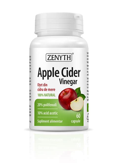 Apple Cider Vinegar 60 Cps Zenyth Pharmaceuticals Naturisti Ro