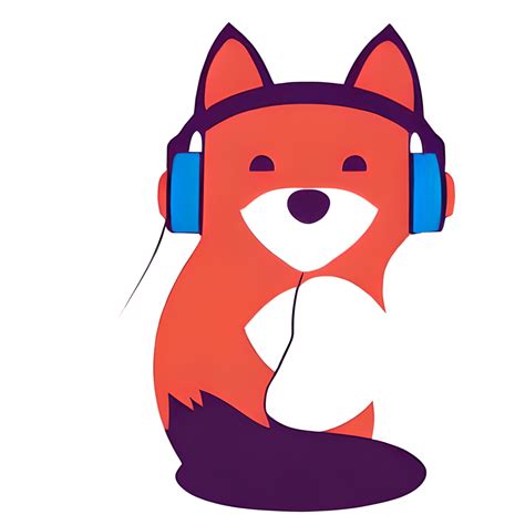 Fox Wearing Headphones Graphic · Creative Fabrica