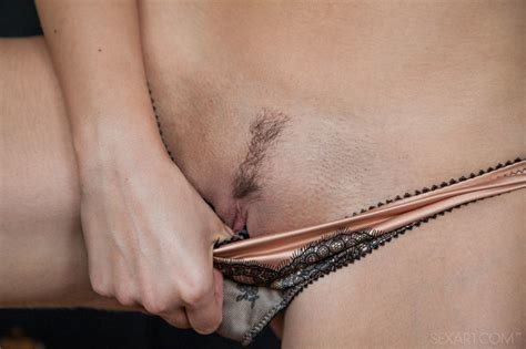 Brunette Beauty In Sexy Lingerie Strips To XXX Dessert Picture