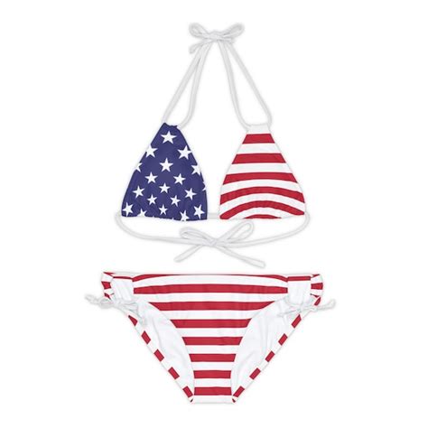 American Flag Bikini Etsy