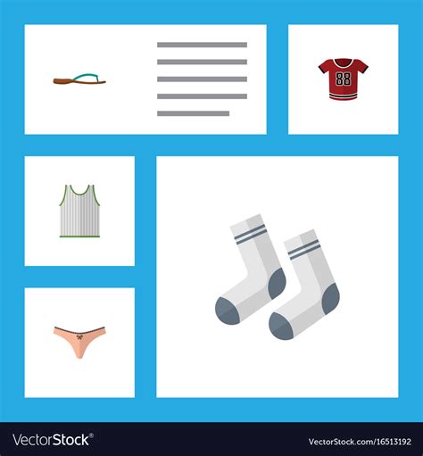 Flat Icon Clothes Set Of Singlet Lingerie Beach Vector Image