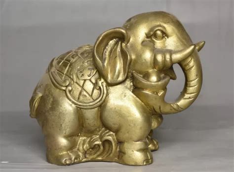 Kupfer Messing Fengshui Elefant Tier Yuanbao Reichtum Statue Eur