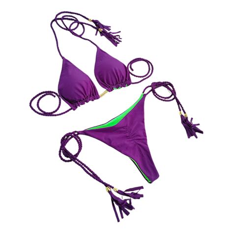 Hexahive Women S Summer Sexy Beach Color Blocked Backless Bikini Split Swimsuit Set Walmart