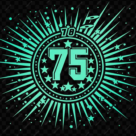 Premium Psd A Green Circle With The Number 75 On It