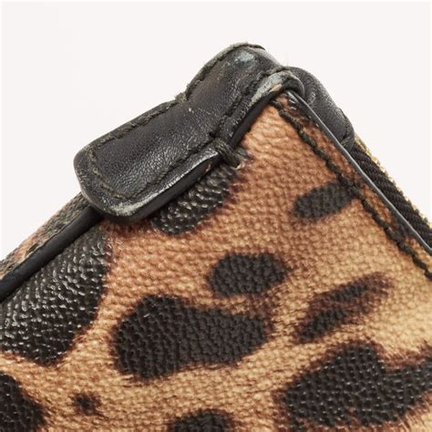 Dolce And Gabbana Leopard Print Coated Canvas And Leather Miss Escape Zip Tote For Sale At 1stdibs