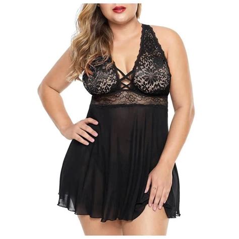 Nuisette Femmes Lingerie Dentelle Underwire Racy Mousseline Vêtements de nuit Sous vêtements