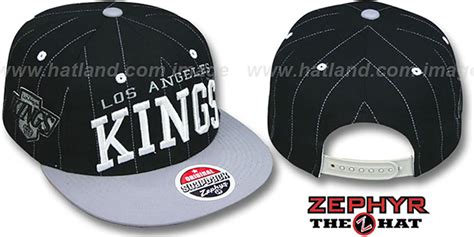 Los Angeles Kings 2t Pinstripe Super Arch Snapback Black Grey Hat