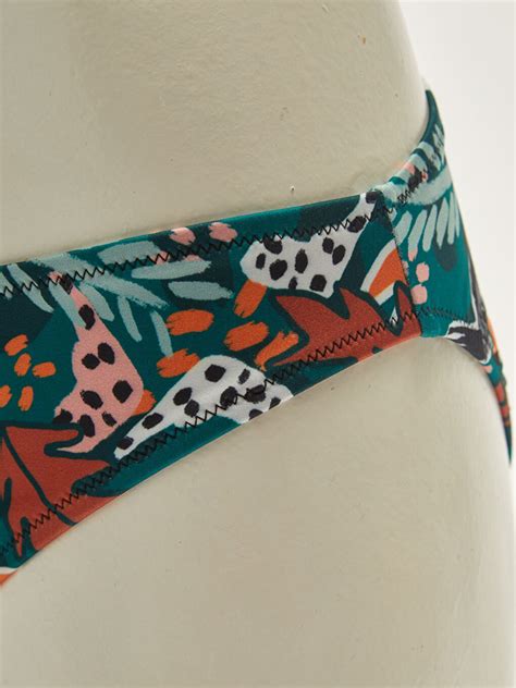 YEŞİL Desenli Raşel Kumaş Kadın Bikini Alt S Z LRQ LCW