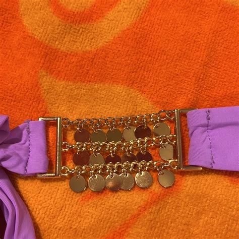 Bahimi Swim Gorgeous Bahimi Cheeky Purple Bikini Bottoms Wgold Chain Embellishment L Poshmark
