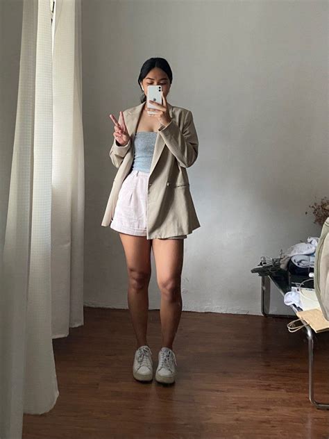 H M Nude Oversized Blazer Coat On Carousell
