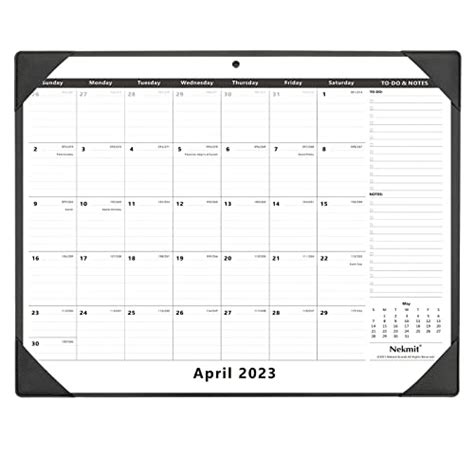 Nekmit Large Desk Calendar 2023 with Black Desk Pad, Desk Blotter ...