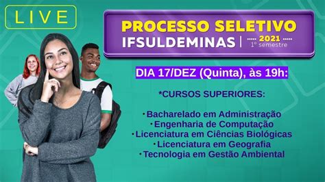 Live Dos Cursos Superiores Processo Seletivo 20211º Semestre Youtube