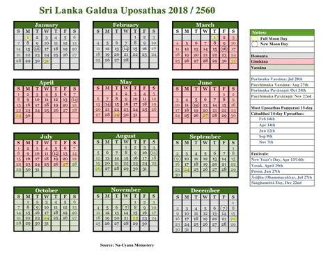 Uposatha Calendars 2018 – Dharma Records