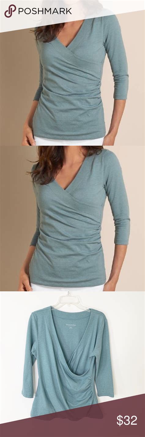 Soft Surroundings Shapely Surplice Top Sage L Surplice Top Soft