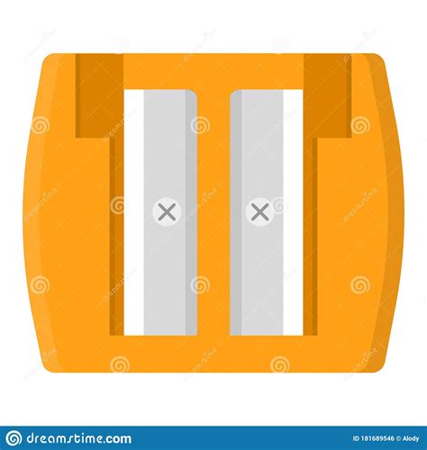 Orange Pencil Sharpener Isolated on White Background. Cartoon Style ...