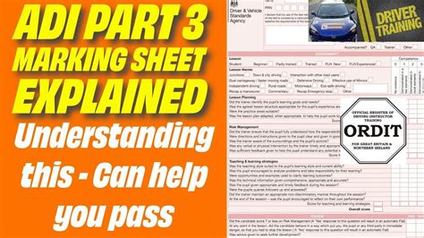 Understanding The Adi Part 3 Marking Sheet YouTube