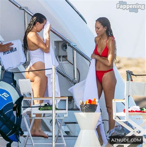 Joan Smalls Sizzles In Sexy Red Bikini In Ibiza AZNude