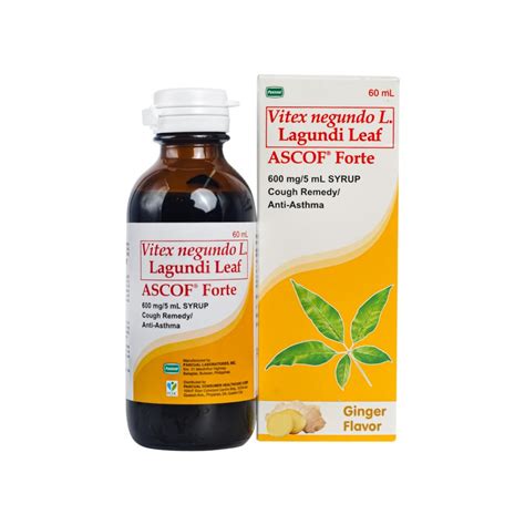 Ascof Forte Lagundi Ginger 600mg5ml Syrup 60ml