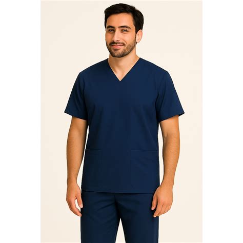Camisa Scrub Marinho Masculina Enfermagem Privativo Pijama | BRANCURA