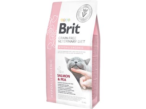 Brit Veterinary Diet Cat Hypoallergenic Grain-Free Salmon & Pea 5 kg ...