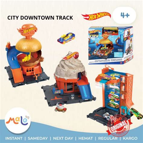 Jual Malotoys Hot Wheels City Downtown Original Track Builder Set Mattel Hotwheels Playset